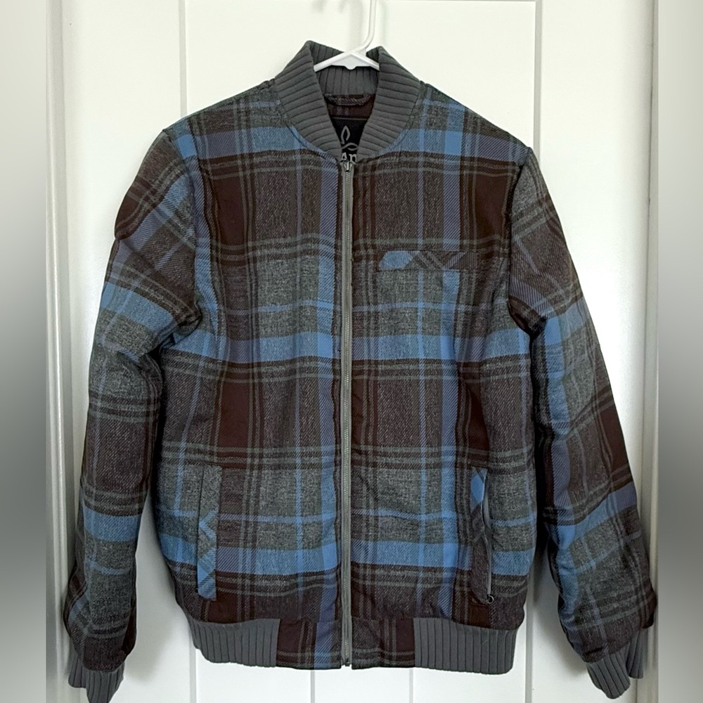 prAna Plaid Puffer Jacket – Blue/Brown – Size Small – NWOT - Picture 2 of 13